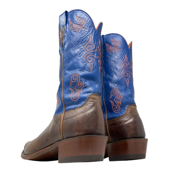 Lucchese 1883 UF Florida Gators Leather Boots Western Cowboy Brown Blue Mens 9D - Picture 15 of 16